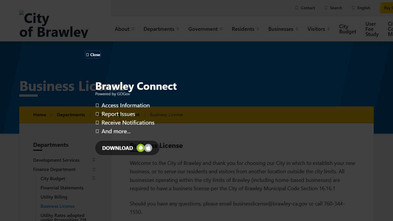 Business License | City of Brawley